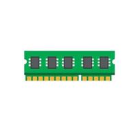 RAM flash memory chip, PC hardware icon in flat illustration vector