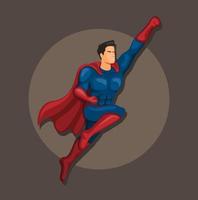 Superhero fly character concept in cartoon illustration vector