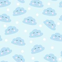 seamless smiling sleeping clouds vector illustration