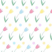 Seamless background from spring flowers. Pattern of tulips vector