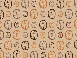 seamless pattern colored doodle sketch coffee beans background vector