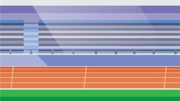 Estadio de pista de atletismo en vector de fondo de ilustración plana