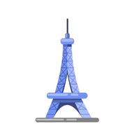 Torre Eiffel en París, Francia, vector de diseño de ilustración de icono plano de hito famoso aislado en fondo blanco