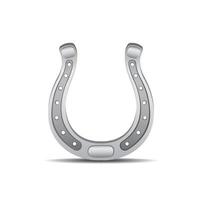 iron silver horseshoe realistic illustration vector isolated in white background