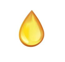 yellow oil liquid droplet for, olive oil, vitamin and cod fish oil symbol realistic illustration isolated in white background vector