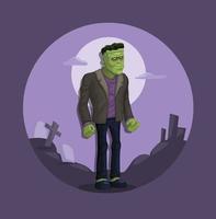 vector de ilustración de dibujos animados de figura de leyenda urbana monstruo de frankenstein