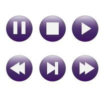 modern glossy music button icon set flat vector