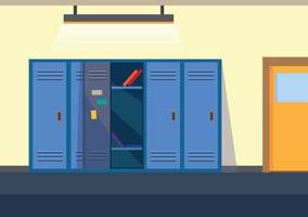 school locker room flat illustration background vector