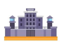 vector de ilustración plana de edificio de prisión