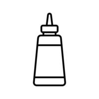 Ketchup Bottle Line Icon vector