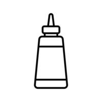 Ketchup Bottle Line Icon vector