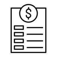 Invoice Line Icon vector