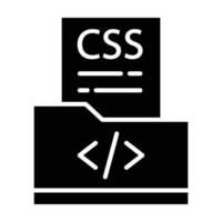 icono de glifo de archivo css vector