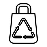 Bag Recycling Line Icon vector