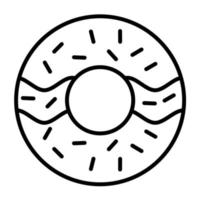 icono de línea de donut vector