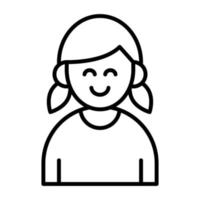 Girl Line Icon vector