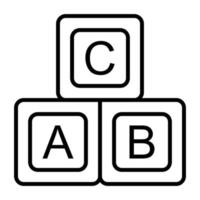 ABC Blocks Line Icon vector