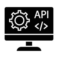 icono de glifo de api web vector