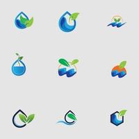 hydroponics logo set vector illustration design template