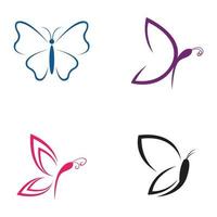 diseño de icono de mariposa de belleza vector