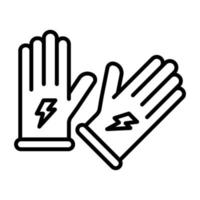 Electrician Gloves Line Icon vector