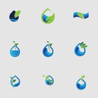 hydroponics logo set vector illustration design template
