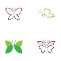 diseño de icono de mariposa de belleza vector