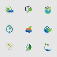 hydroponics logo set vector illustration design template