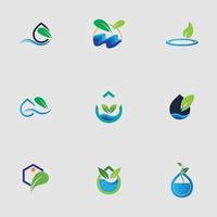 hydroponics logo set vector illustration design template