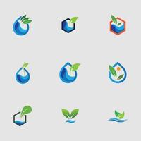 hydroponics logo set vector illustration design template