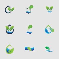 hydroponics logo set vector illustration design template