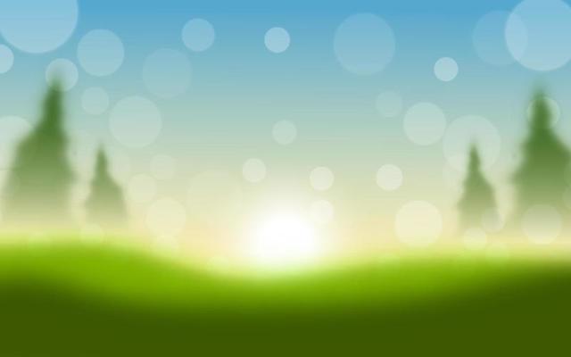 Blur landscape of morning sunrise with grass and trees