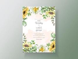 Floral tropical wedding invitation cards vector