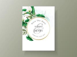 Cala of lily wedding invitation template vector