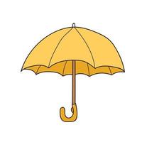 Simple cartoon icon. Illustration of yellow umbrella vector