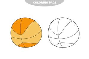 simple página para colorear. pelota de baloncesto. versión de boceto. colorear para niños. vector