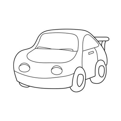 Simple coloring page. Vector Illustration of Cartoon Car - Coloring book  4597852 Vector Art at Vecteezy