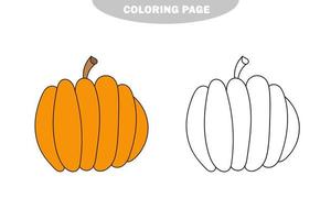 Simple coloring page. Pumpkin Vegetable to be colored, the coloring book vector