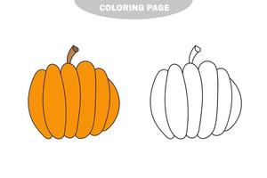 simple página para colorear. calabaza vegetal para colorear, el libro para colorear vector