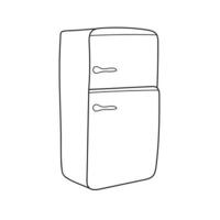 Simple coloring page. Coloring book pages for kids - Kitchen -Refrigerator vector