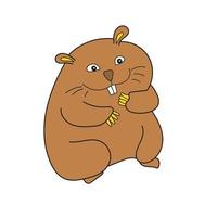 Simple cartoon icon. Cute Hamster on white vector