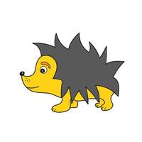 Simple cartoon icon. Hedgehog - little cute hedgehog vector