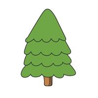 Simple cartoon icon. Cartoon vector illustration of green fir tree