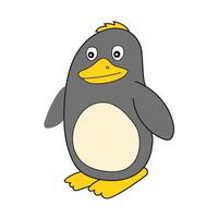 Simple cartoon icon. Vector illustration of Penguin cartoon