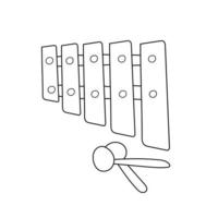 Simple coloring page. Coloring book for children, musical instruments -xylophone vector