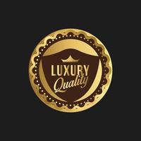 Luxury Golden Flat Badge Icon vector