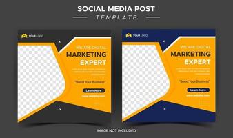 plantilla de redes sociales de experto en marketing empresarial creativo vector