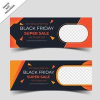 Modern black friday banner with abstract shapes vector