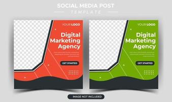 Digital business marketing social media post template vector