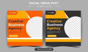 Creative business marketing agency instagram post template vector